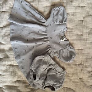 Quincy Mae Darla Dress in Gray Star Print